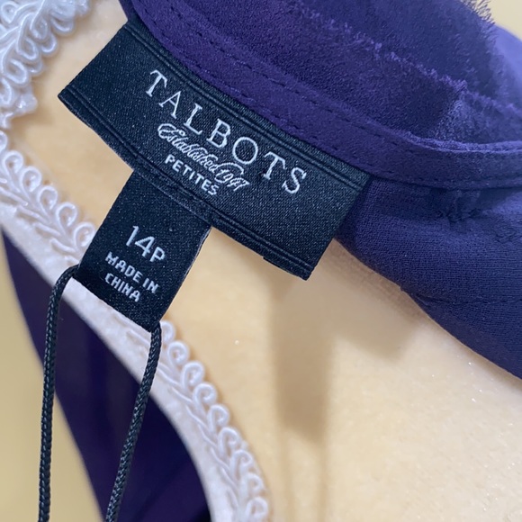 Talbots Short  Sleeve Shell Silk size 14 Petite - Picture 13 of 14